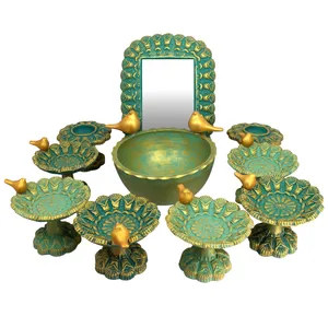 مجموعه ظروف هفت سین 26 پارچه دست نگار طرح نیلوفر