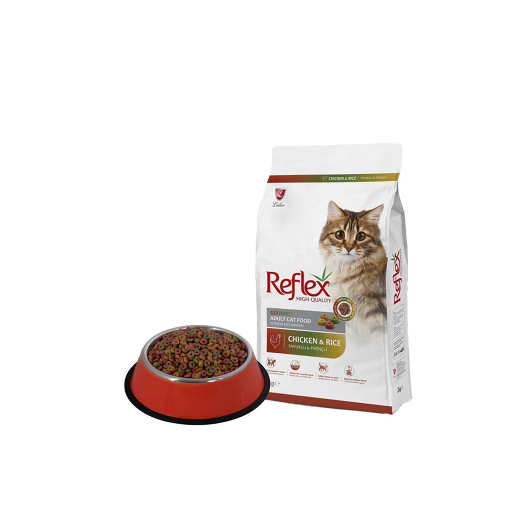 غذای خشک گربه رفلکس مدل مولتی کالر وزن 1 کیلوگرم