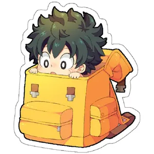 استیکر لپ تاپ مدل Chibi Izuku Midoriya
