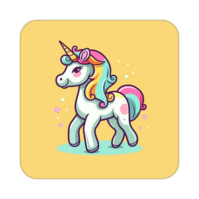 زیر لیوانی کاکتی طرح اسب تک شاخ و یونیکورن مدل mp29692