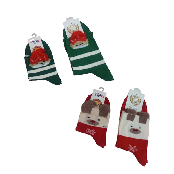 جوراب زنانه مدل کریسمس بسته 4 عددی