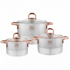 سرویس قابلمه استیل 6 پارچه بازرگانی زیو مدل 1306