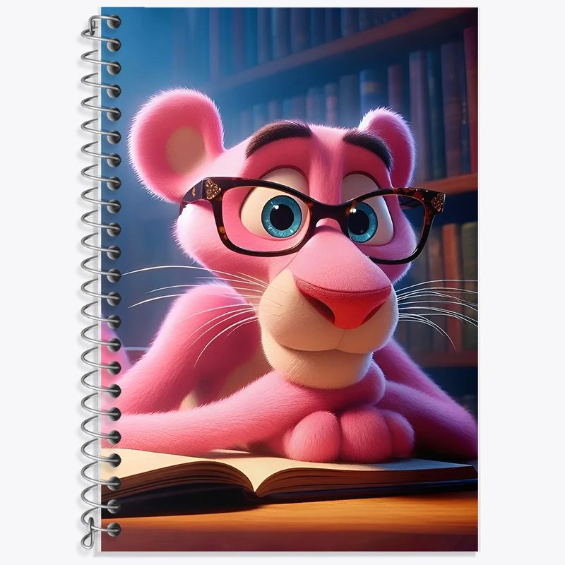 دفتر نت موسیقی 50 برگ خندالو طرح پلنگ صورتی کد F6254