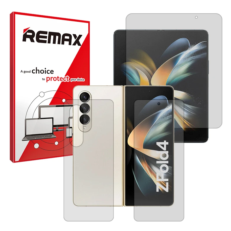 محافظ صفحه نمایش مات ریمکس مدل Resistant مناسب برای گوشی موبایل سامسونگ Galaxy Z Fold 4 به همراه محافظ پشت گوشی