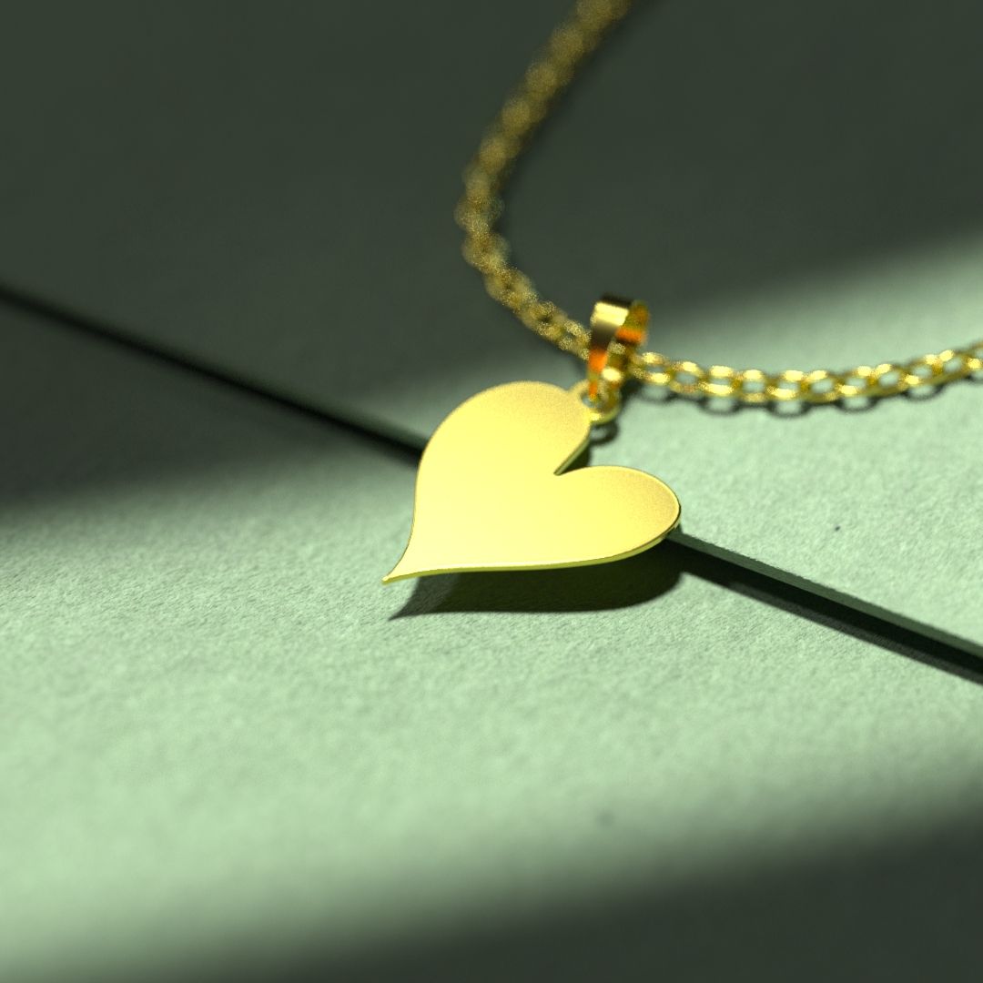 گردنبند طلا 18 عیار زنانه مدوپد مدل قلب کد E2-1-1220 - - 2