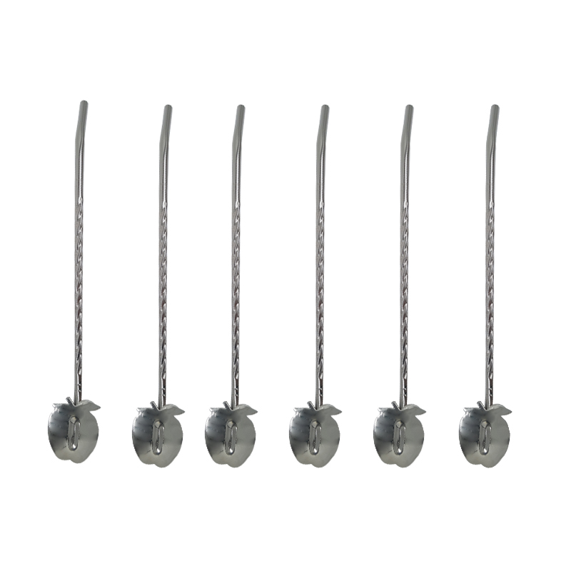 نی شربت خوری طرح سیب کد 9021 بسته 6 عددی 