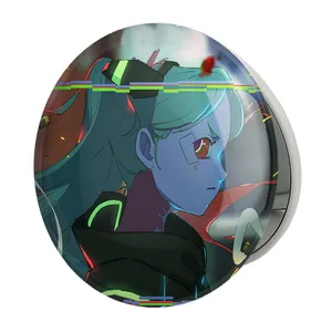 آینه جیبی خندالو طرح ربکا انیمه سایبرپانک مدل تاشو کد 23967 