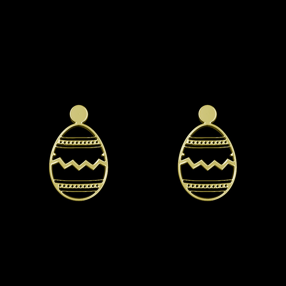 گوشواره طلا 18 عیار زنانه مدوپد مدل تخم مرغ کد GA1-10444