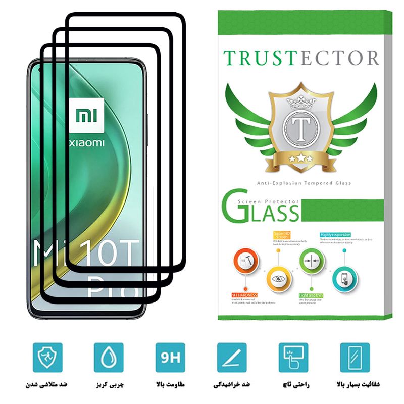 محافظ صفحه نمایش سرامیکی تراستکتور مدل CRM مناسب برای گوشی موبایل شیائومی Mi 10T Pro بسته 3 عددی