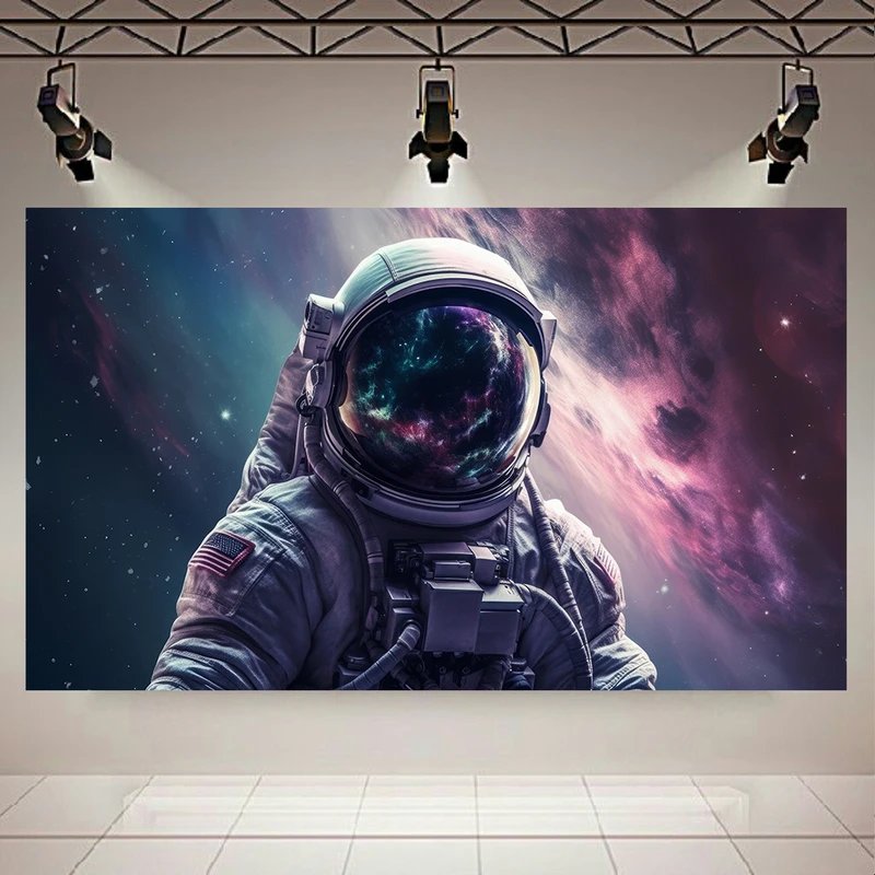 تابلو بوم طرح فضانورد مدل کهکشان و ستارگان کد AR144