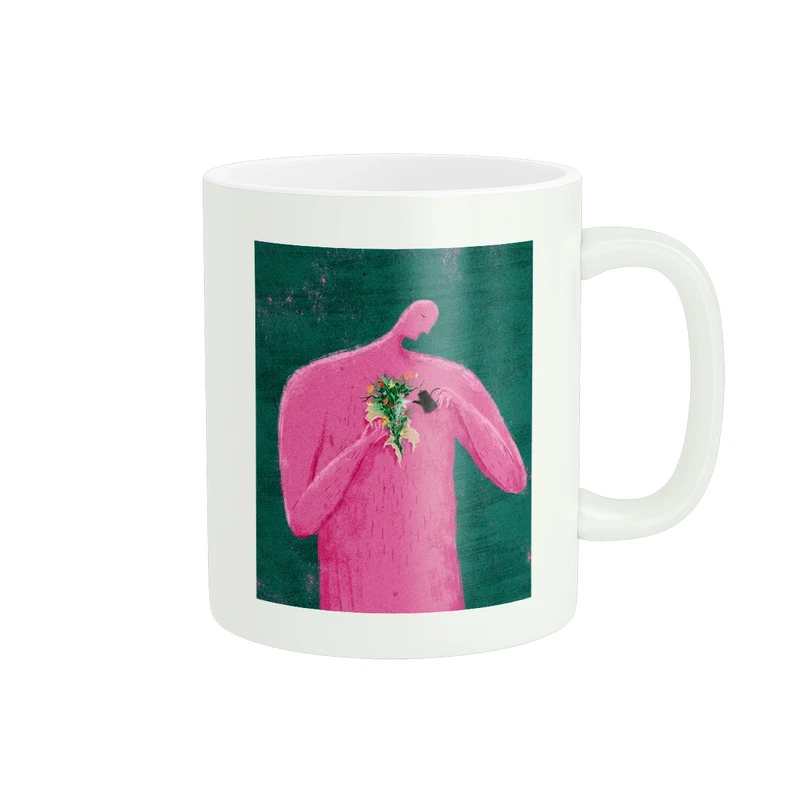 ماگ پاد آفرین مدل طرحدار انسان و گل کد 307