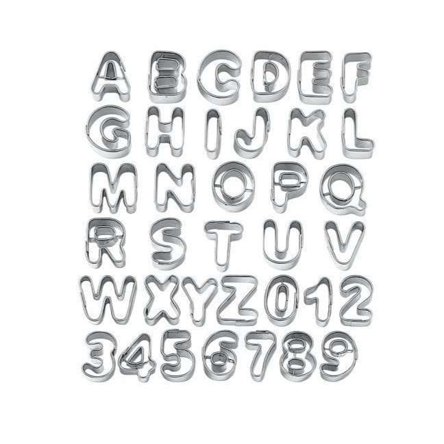 کاتر شیرینی پزی مدل حروف و عدد 326 مجموعه 36 عددی