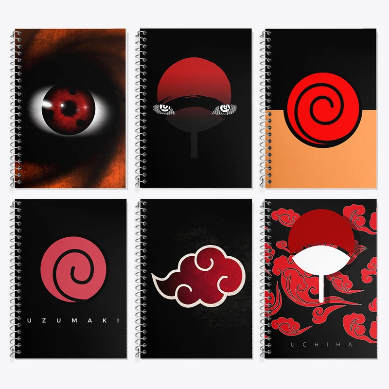 دفتر زبان 50 برگ خندالو مدل دو خط طرح انیمه ناروتو کد 663 مجموعه 6 عددی