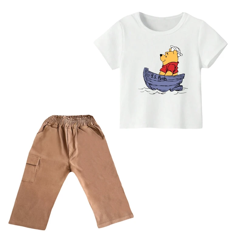 ست تی شرت و شلوارک پسرانه مدل پو کد ۷۴