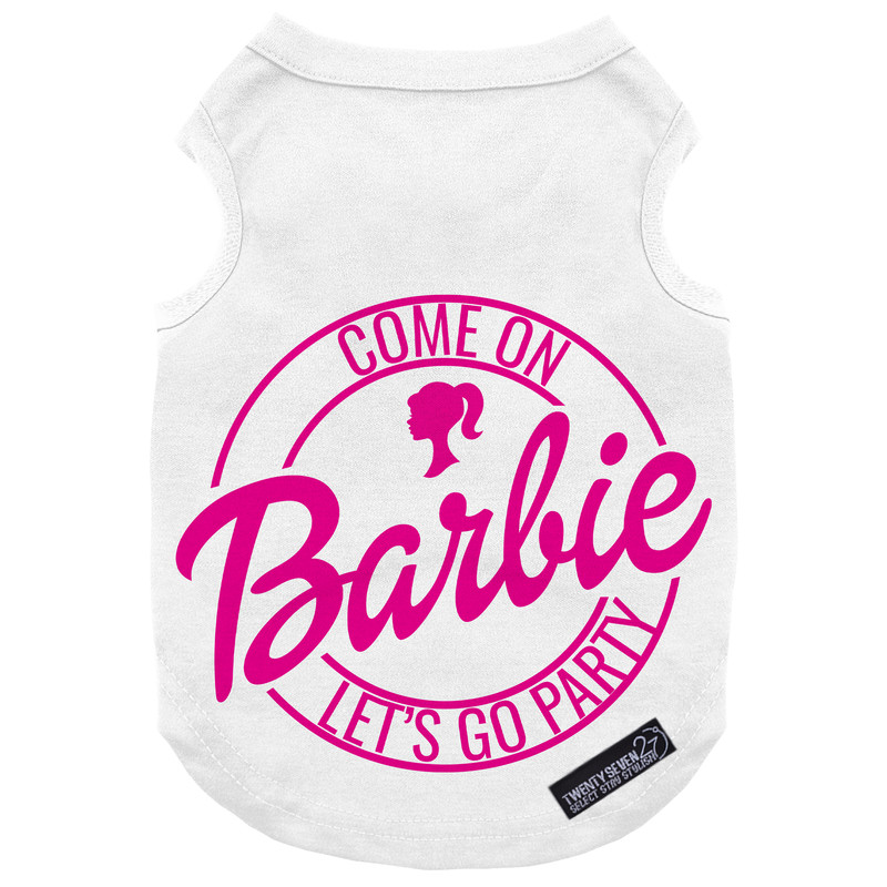 لباس سگ و گربه 27 طرح Barbie Come on کد MH1542 سایز XL
