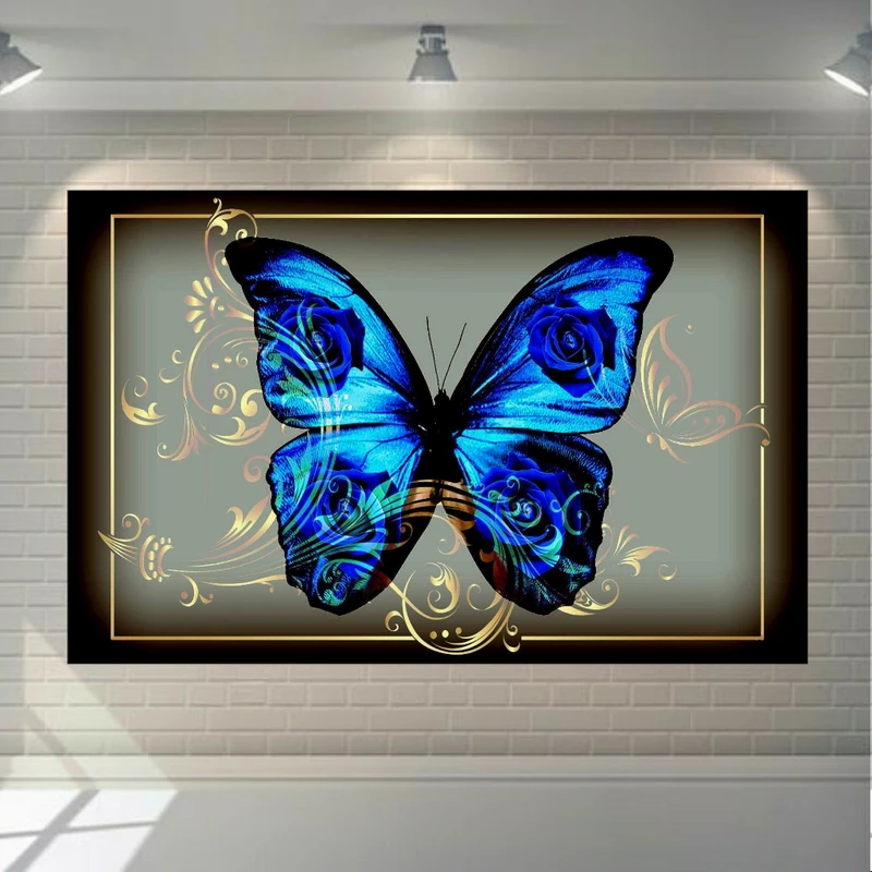 تابلو بوم طرح مدرن پروانه آبی کد PB345