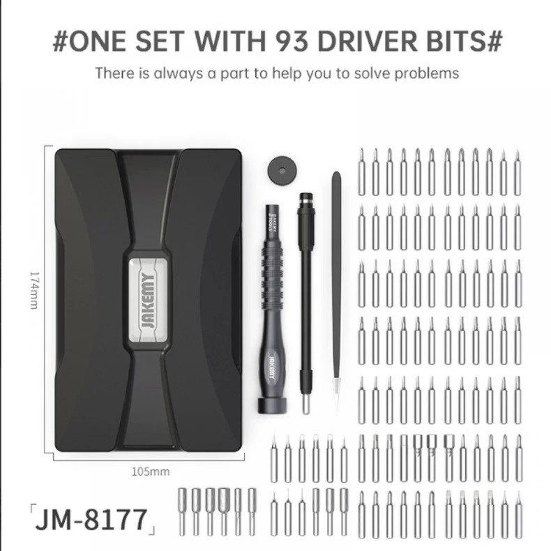 سری پیچ گوشتی جاک می مدل JM-8177 بسته 106 عددی سری پیچ گوشتی جاک می مدل JM-8177 بسته 106 عددی