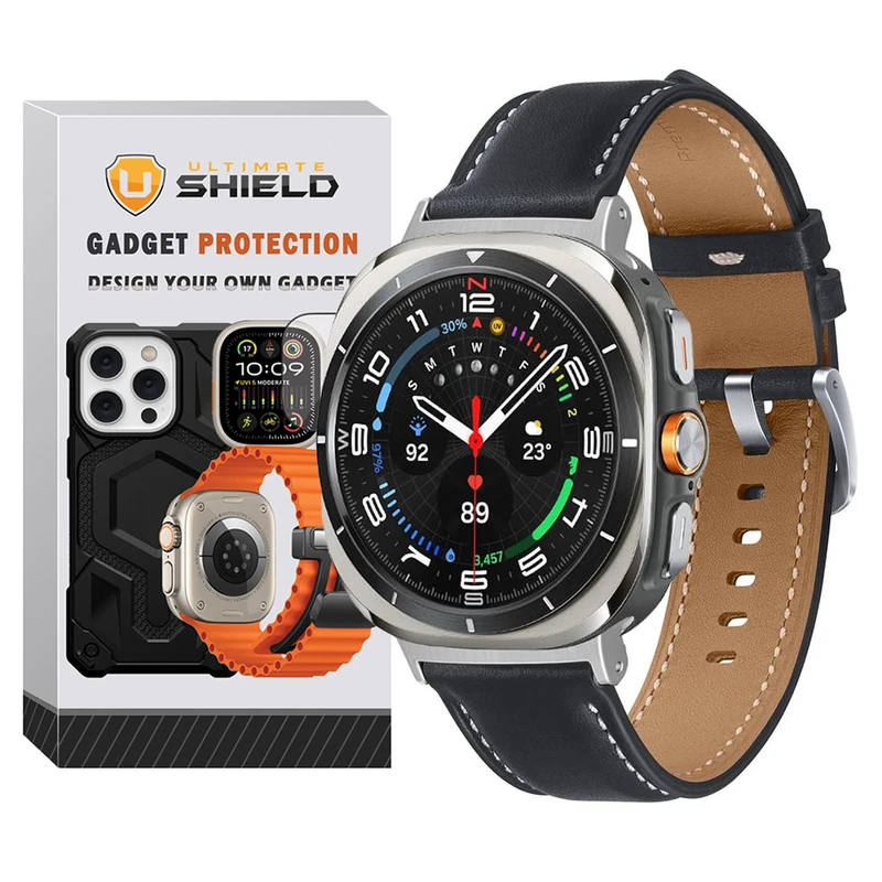 بند آلتیمیت شیلد مدل Leather SM SL مناسب برای ساعت هوشمند سامسونگ Galaxy Watch 7 Ultra 47mm
