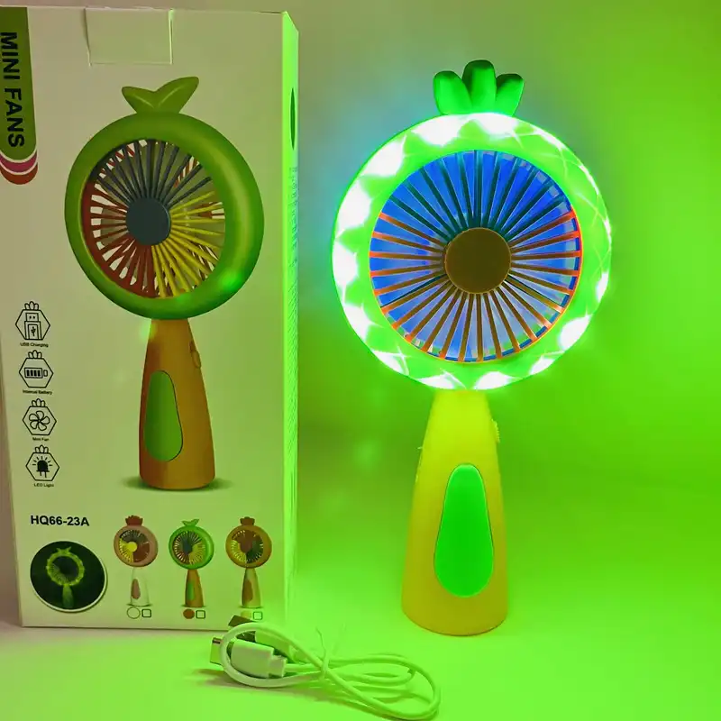 پنکه دستی مدل میوه ای رینگ لایتی ظرفیت 800 میلی آمپر ساعت