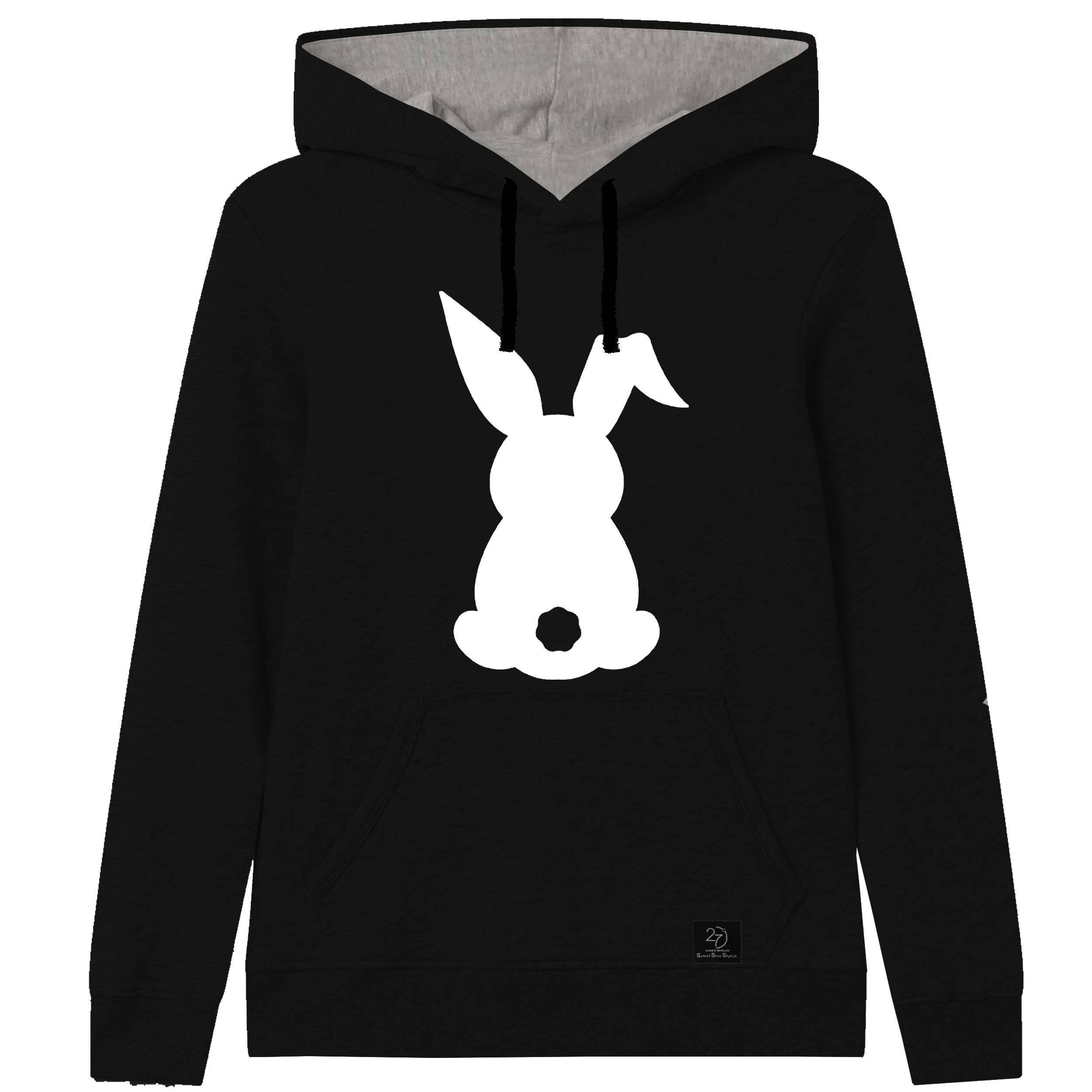 هودی دخترانه 27 مدل خرگوش کد V04 رنگ مشکی