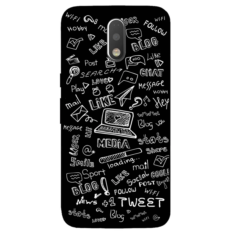 کاور مگافون طرح رسانه های اجتماعی مدل 1898 مناسب برای گوشی موبایل موتورولا Moto G4 Plus