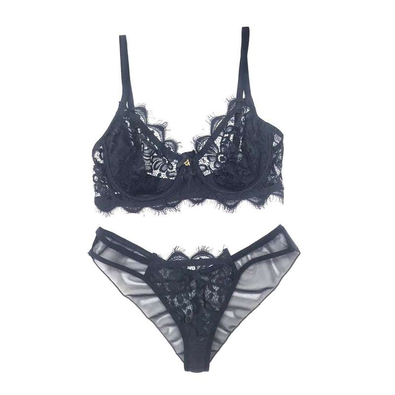 ست شورت و سوتین زنانه مدل مژه ای کد 4