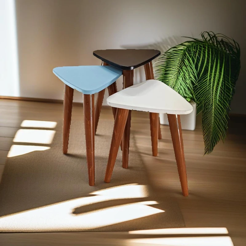 میز عسلی مثلثی مدل لیون 324 کد 29 مجموعه سه عددی