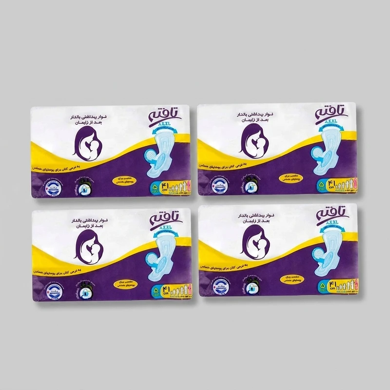 پد بعد از زایمان تافته مدل Soft مجموعه 4 عددی