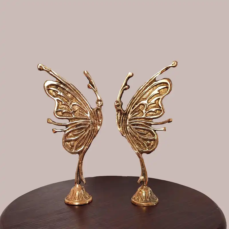 مجسمه برنجی مدل پروانه مجموعه  دو عددی