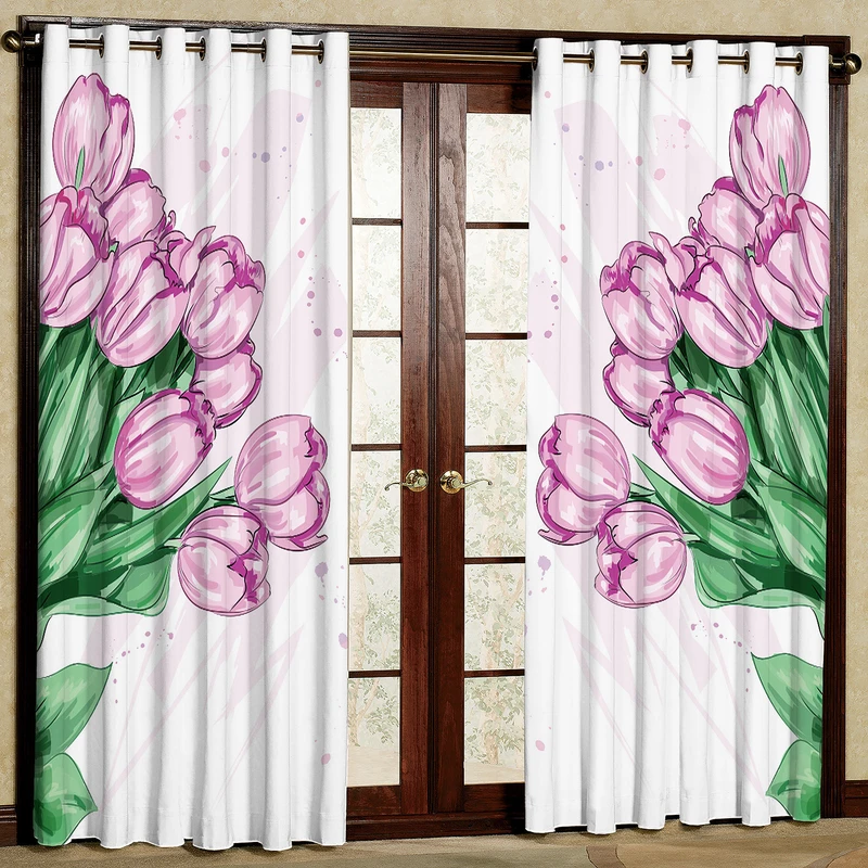   پرده مدل گل دار مخمل پانچی کد 2363 سایز 140x280 سانتی متر