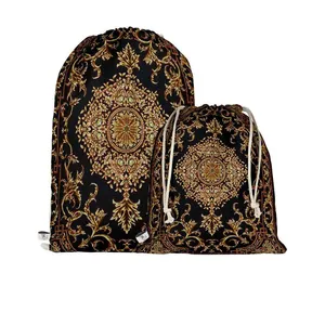 نظم دهنده سفری مدوپد طرح قالیچه قم لچک و ترنج مدل C-Ghom157 بسته 2 عددی