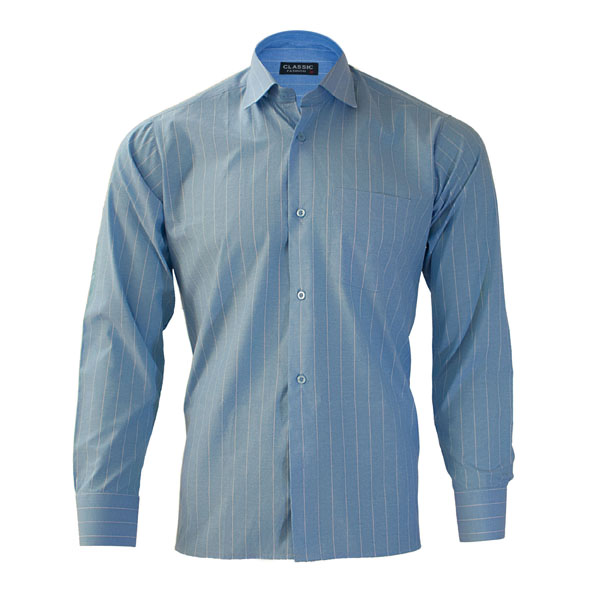 پیراهن مردانه مدل Classic014 رنگ آبی