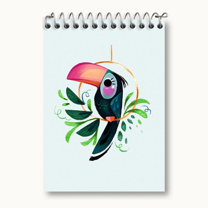 دفتر یادداشت 50 برگ خندالو طرح پرنده توکان کد N5534