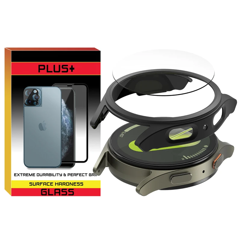 کاور پلاس مدل PC Bumper PL مناسب برای ساعت هوشمند سامسونگ Galaxy Watch 7 40mm به همراه محافظ صفحه نمایش