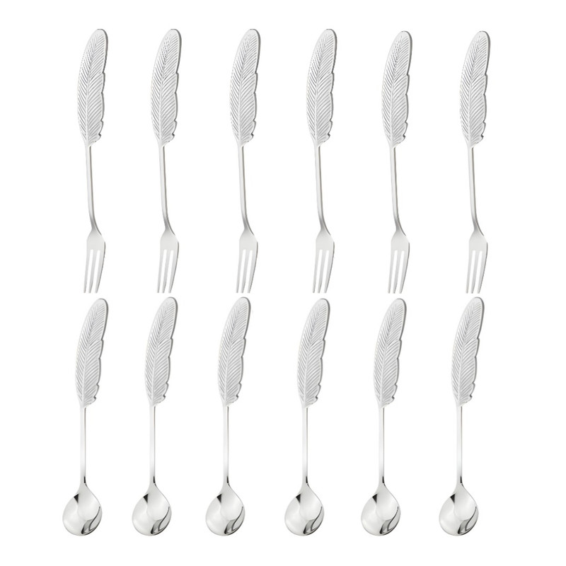 سرویس قاشق و چنگال زیتون خوری 12 پارچه 6 نفره مدل پر