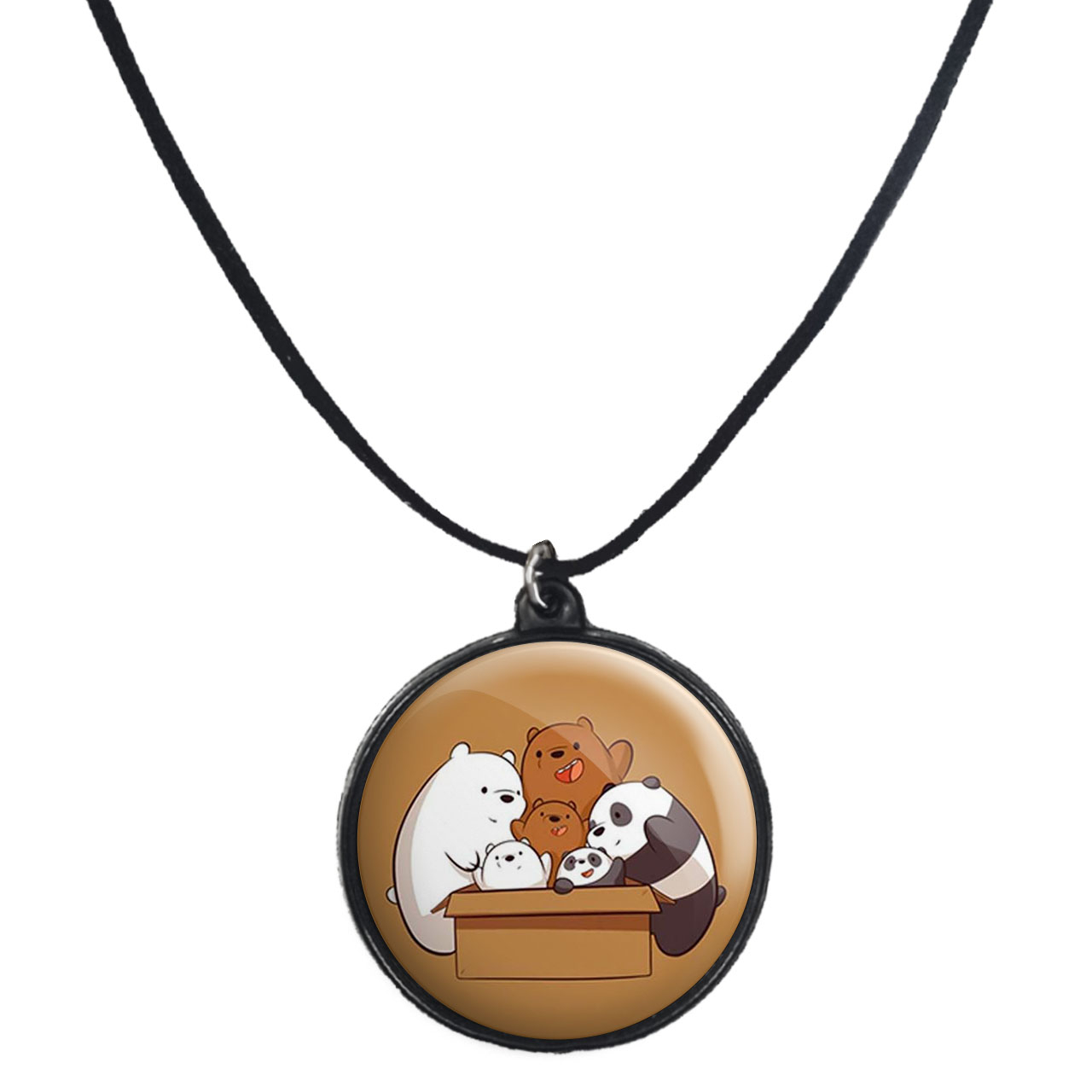 گردنبند پرمانه طرح خرس‌های کله‌فندقی کد pmb.10170 مدل دو طرفه