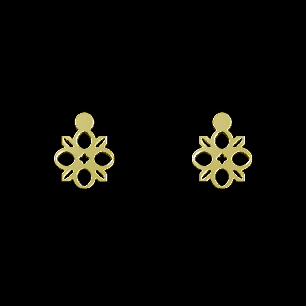 گوشواره طلا 18 عیار زنانه مدوپد مدل هندسی کد GA1-10127