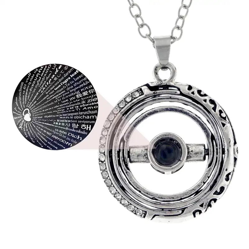 گردنبند برانت مدل استرونومیکال با نگین دوست دارم به صد زبان دنیا