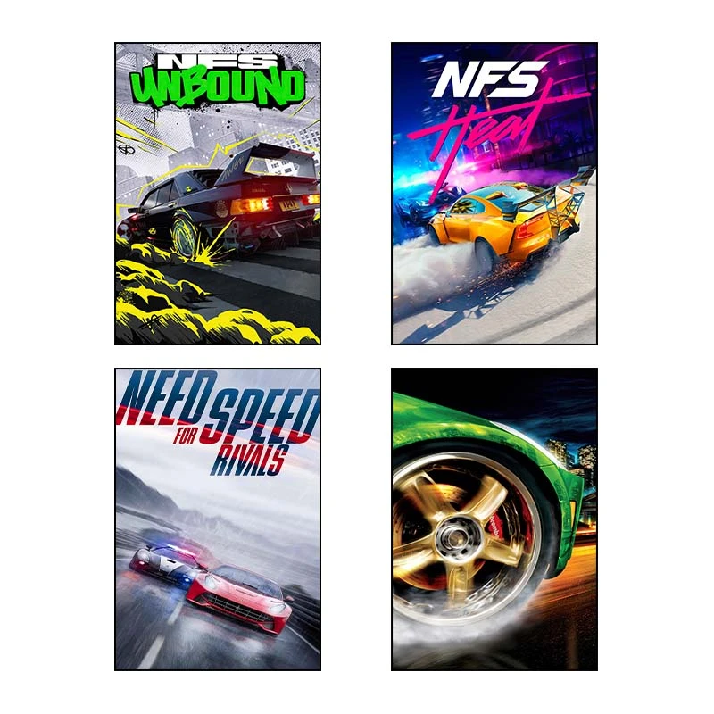 تابلو شاسي کارنيکا طرح نید فور اسپید Need for Speed کد 36824 مجموعه 4 عددی