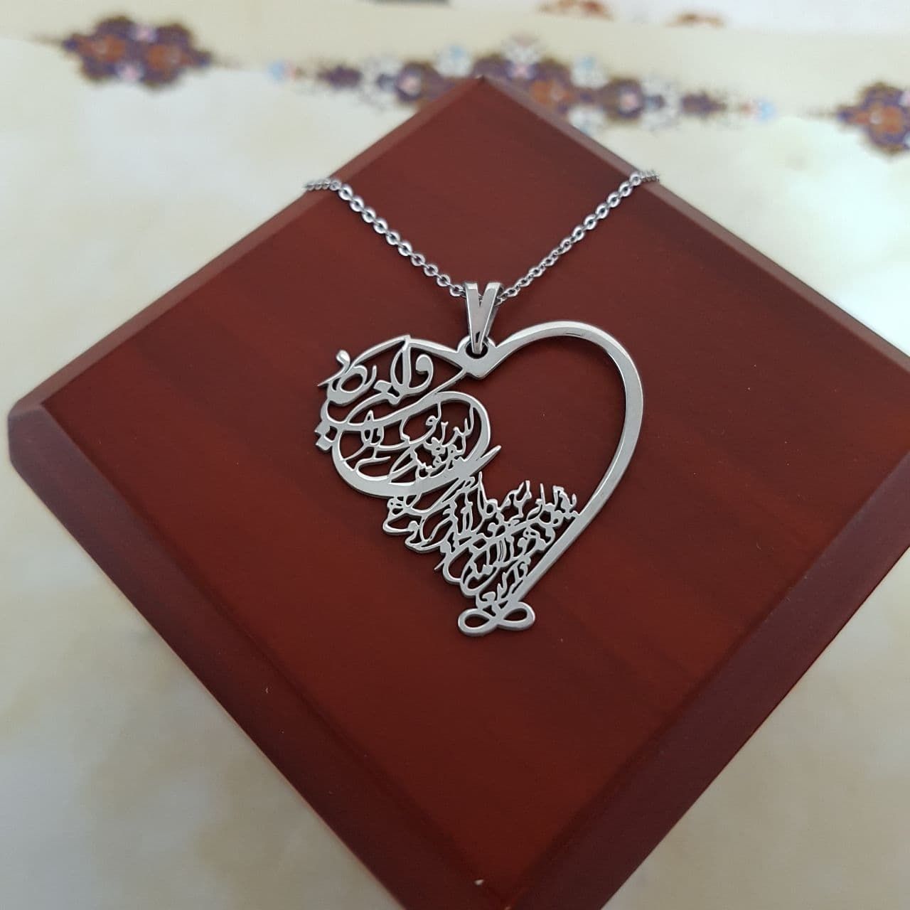 گردنبند نقره زنانه ترمه ۱ طرح و ان یکاد کد mas 00404 - - 2