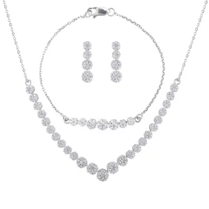 نیم ست نقره زنانه مدل گل کد M3141