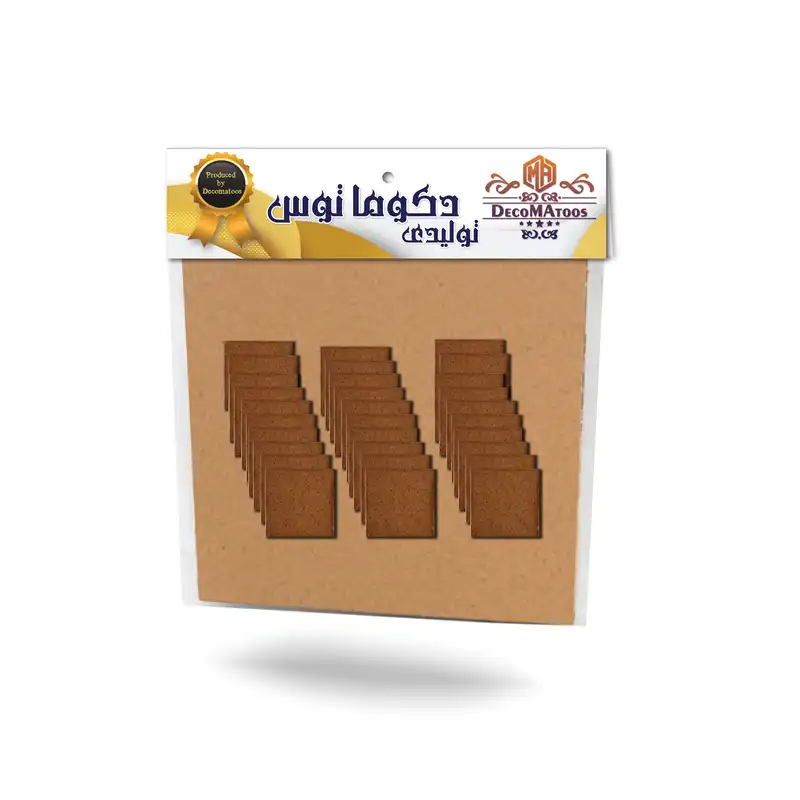 اسلایس چوبی دکوماتوس مدل رزین اپوکسی مربع 3 بسته 30 عددی