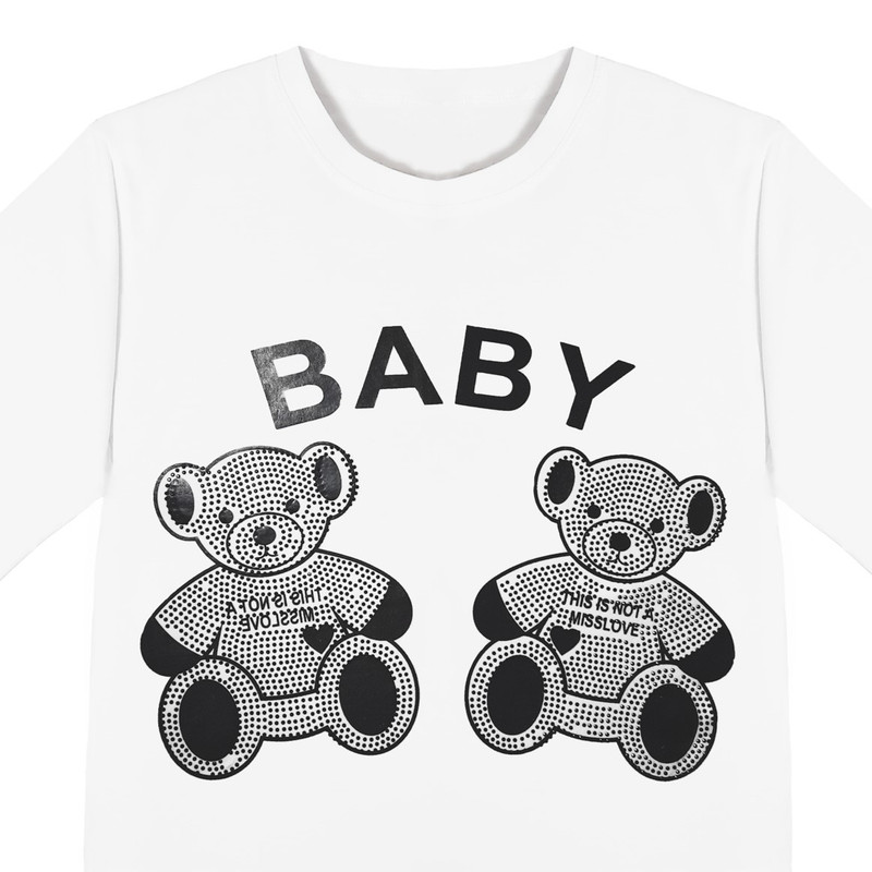 کراپ‌ تی‌شرت آستین کوتاه زنانه مدل خرس baby