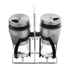 ست جا ادویه  3 پارچه پارس بلور طرح استیل مدل پرس و پانیک