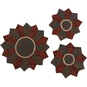 ست 3 تکه رومیزی ترمه مدل ستاره کد TRSETASA18