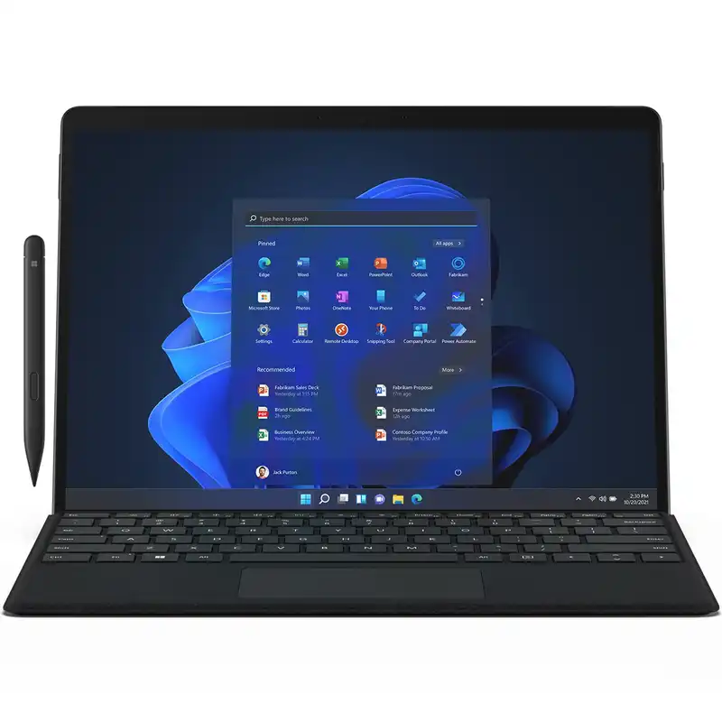 تبلت مایکروسافت مدل Surface Pro 8-i5 ظرفیت 256 گیگابایت و 16 گیگابایت رم به همراه کیبورد Signature Black و قلم Slim Pen 2
