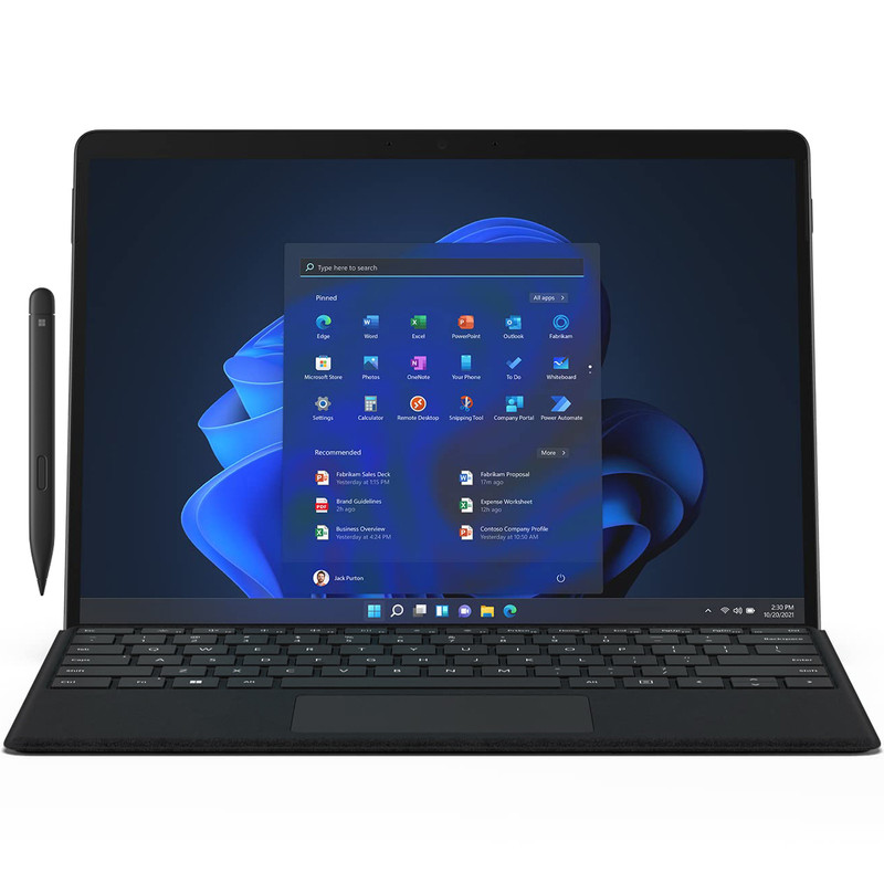 تبلت مایکروسافت مدل Surface Pro 8-i5 ظرفیت 256 گیگابایت و 8 گیگابایت رم به همراه کیبورد Signature Black و قلم Slim Pen 2