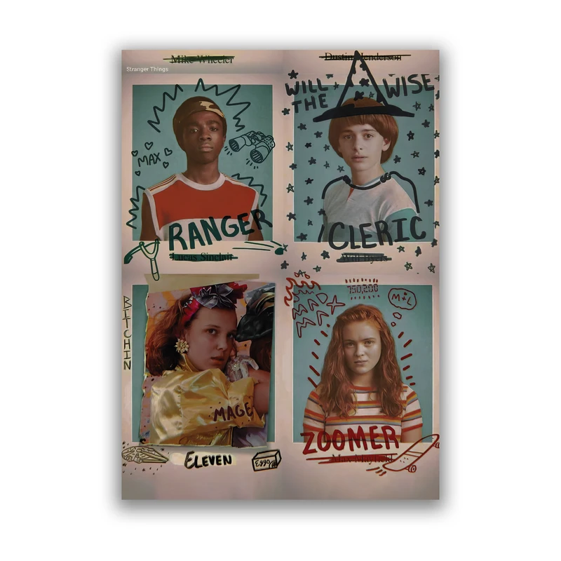 کارت پستال باژ طرح ناشناخته‌ها  استرنجر تینگز شخصیت‌ها کد 60004
