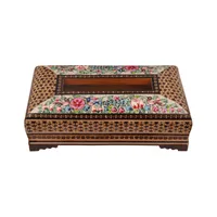 جعبه دستمال کاغذی خاتم کاری مدل نقاشی کشویی