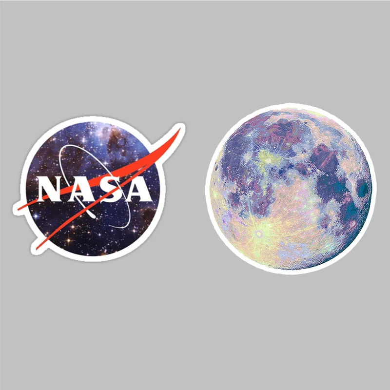استیکر لپ تاپ طرح ماه مدل moon-2222234 مجموعه 2 عددی